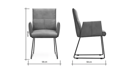Armlehnstuhl Dinner - Stoff, Grau