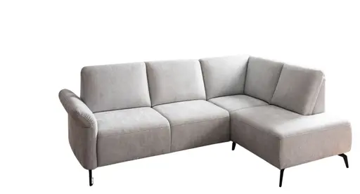 Ecksofa - Sofa 2,5-Sitzer mit Ecke rechts, Stoff, Silbergrau