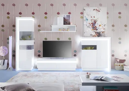 Vitrine - mit Beleuchtung, Weiß