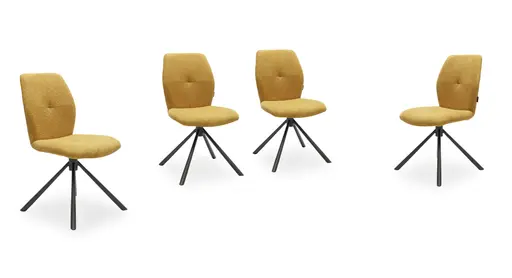 Stuhl MANOA - drehbar, Stoff, Senfgelb
