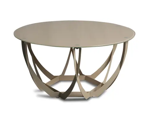 Couchtisch - Ø/H ca. 80x40 cm, Cremeweiß