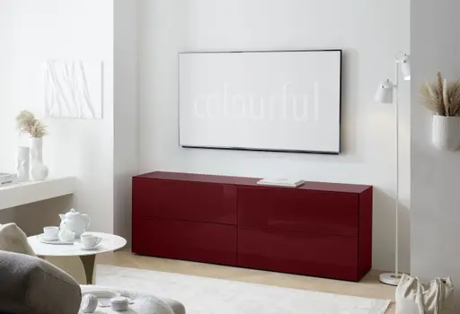 Lowboard - B ca. 181 cm, Bordeauxrot