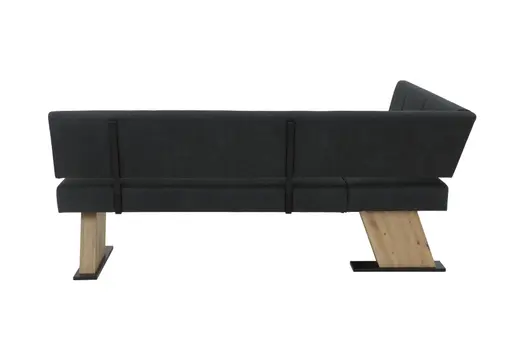 Eckbank - Webstoff, Anthrazit, Artisan Eiche Nachbildung