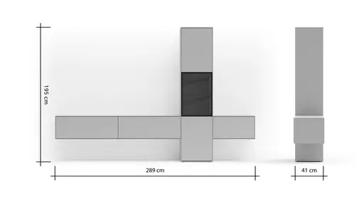 Wohnwand Medio - Lack, Weiß