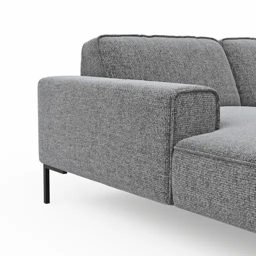 Ecksofa Morten - Longchair links, 1,5-Sitzer, Stoff, Grau