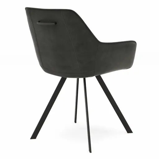 Armlehnstuhl Wesley - Stoff, Anthrazit