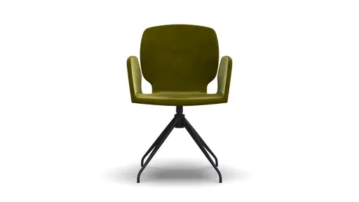 Armlehnstuhl Saltino - drehbar, Stoff, Schlammgrün