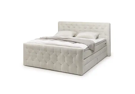 Boxspringbett- Liegefläche ca. 180x200 cm, Stoff, Creme