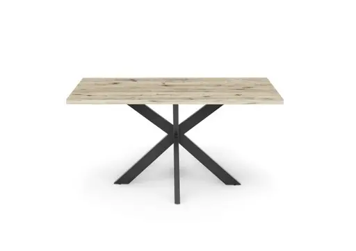 Esstisch - LB ca. 140x90 cm, Sandeiche, Schwarz