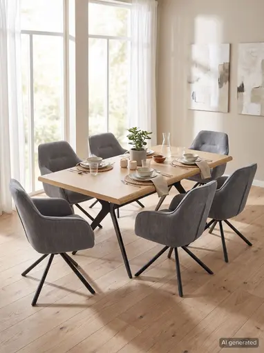 Armlehnstuhl - drehbar, Stoff, Anthrazit
