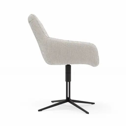 Armlehnstuhl Maluhia - drehbar, Stoff, Hellgrau