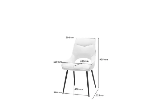 Stuhl MEAVE - Stoff, Creme