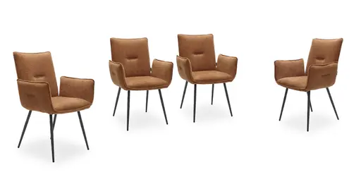 Armlehnstuhl MARCELA - Stoff, Kupfer