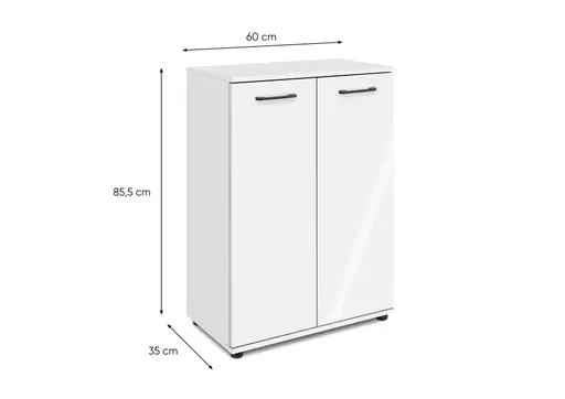 Kommode- B ca. 60 cm, Weiß, Hochglanz