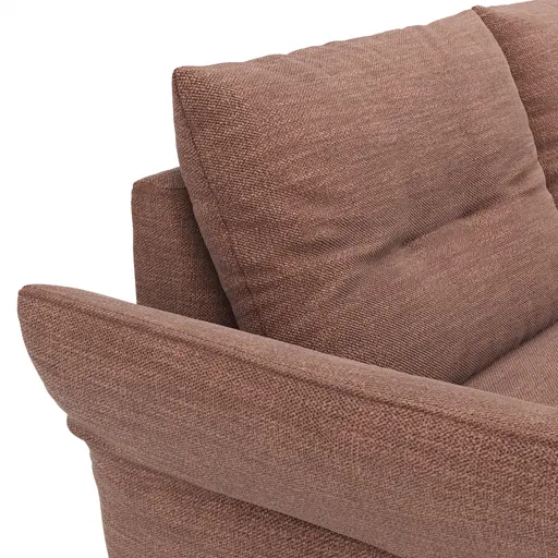 Ecksofa Bahia - 2,5-Sitzer mit Longchair rechts inkl. Armlehne verstellbar, Stoff, Kupfer
