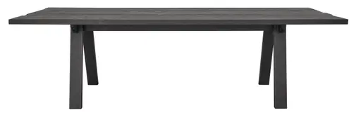 Esstisch Mileto - LB ca. 220 x 100 cm, Asteiche massiv, Schwarz, Naturdesignplatte