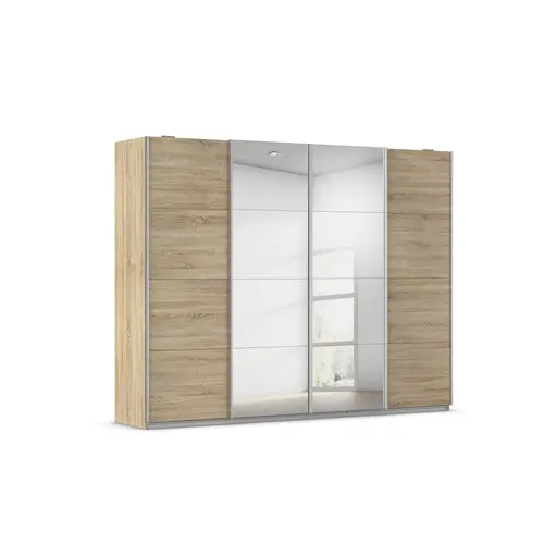 Schwebetürenschrank- B ca. 271 cm, Eiche Dekor, Spiegel