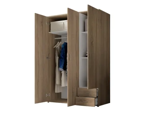 Drehtürenschrank- B ca. 120 cm, Eiche Dekor