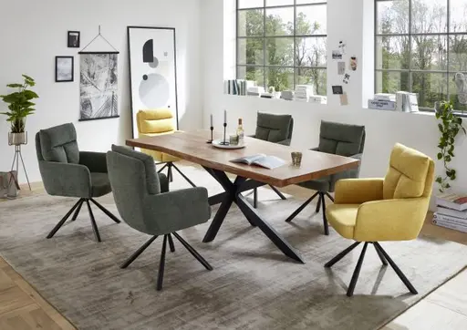 Armlehnstuhl - drehbar, Microfaser, Grau