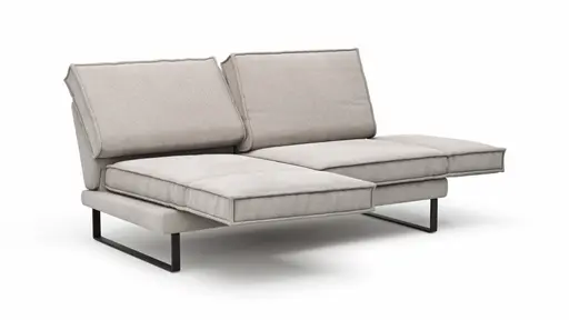 Sofa My - 2,5-Sitzer mit Rückenlehne/Armlehne verstellbar und Drehsitze, Stoff, Hellgrau