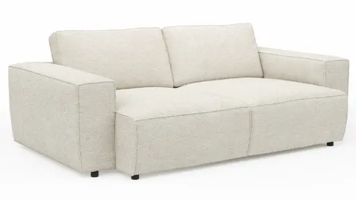 Bigsofa Lilaia - 3-Sitzer Tief, Stoff, Creme