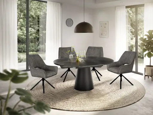 Armlehnstuhl MARESA - drehbar, Stoff, Anthrazit