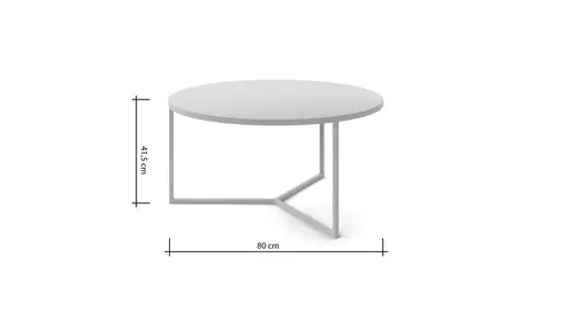 Couchtisch Joan 5 -  LBH ca. 80x80x41,5 cm, Metall, Kreidefarben