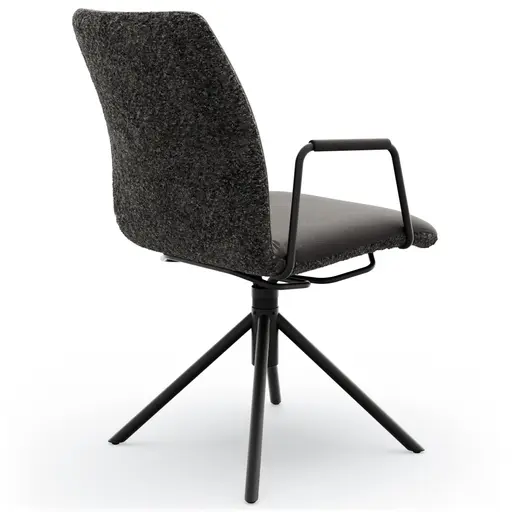 Armlehnstuhl Sedana - drehbar, Stoff, Dunkelgrau