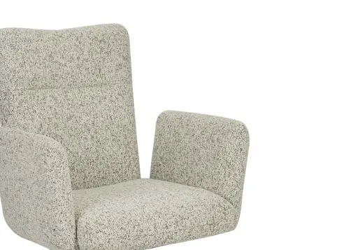 Armlehnstuhl MYLENE - drehbar, Stoff, Schwarz-Weiß