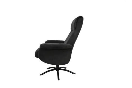 TV-Sessel MORTON mit Hocker - drehbar, Relaxfunktion, Stoff, Grau