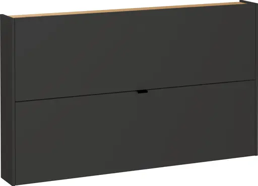 Schuhschrank GIANNA - B ca. 140 cm, Graphit, Navarra Eiche Nachbildung