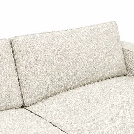 Ecksofa Lilaia - Chaise Longue XL mit 1,5-Sitzer XL rechts, Stoff, Creme