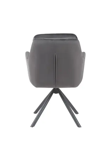 Armlehnstuhl - drehbar, Samtvelour, Dunkelgrau