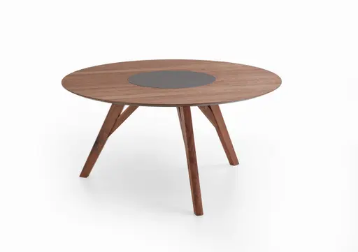 Esstisch -  D ca. 128 cm, Nussbaum furniert