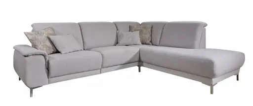 Ecksofa - 2-Sitzer mit Ecke rechts, Stoff, Beige