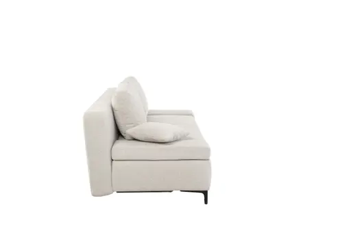 Sofa JEREMO - 2-Sitzer inkl. Schlaffunktion und Armlehnen verstellbar, Stoff, Beige