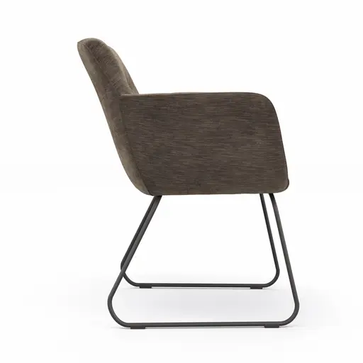 Armlehnstuhl Nashville - Stoff, Dunkelbraun