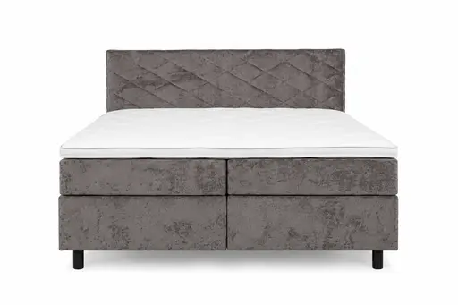  Boxspringbett Premium Line Diamond - Liegefläche ca. 180x200 cm, motorische Funktion, Stoff, Grau