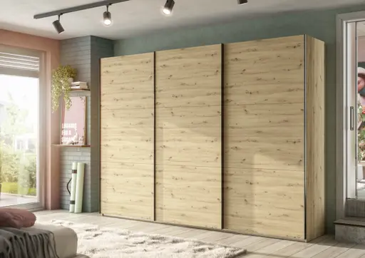 Schwebetürenschrank- B ca. 300 cm, Eiche Dekor 