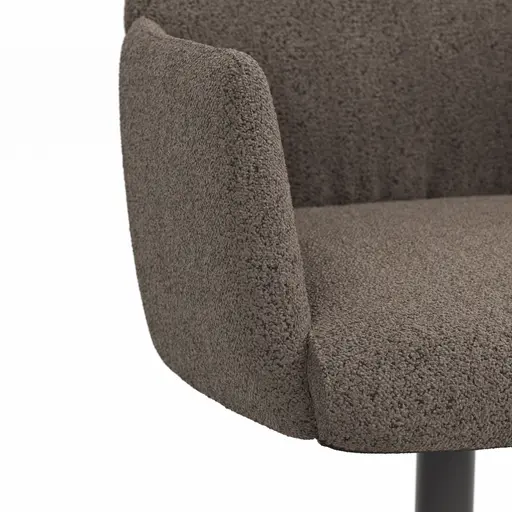 Armlehnstuhl Nashville - drehbar, Stoff, Dunkelbraun