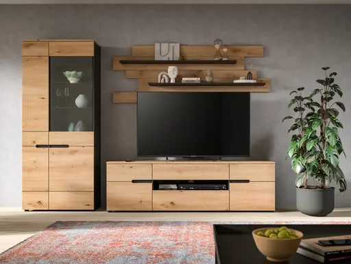 Wandboard - B ca. 184 cm, Artisan Eiche Nachbildung, Basalt grau