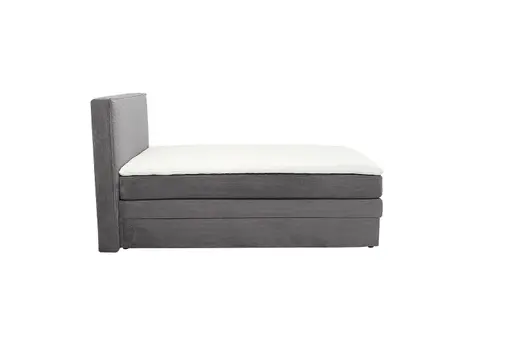 Boxspringbett JANETT- Liegefläche ca. 140x200 cm, Stoff, Grau