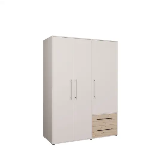  Drehtürenschrank FATHIE- B ca. 144 cm, Sand, Eiche Dekor