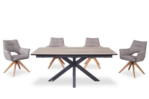 Esstisch MELANIA - ausziehbar, LB ca. 180x95 cm, Glaskeramik, Braun