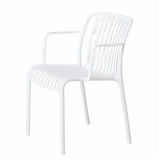 Armlehnstuhl - BHT ca. 56x79x55 cm, Weiß