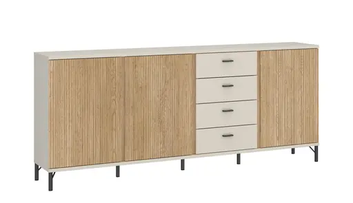Sideboard - B ca. 200 cm, Kaschmir, Cremona Eiche Nachbildung