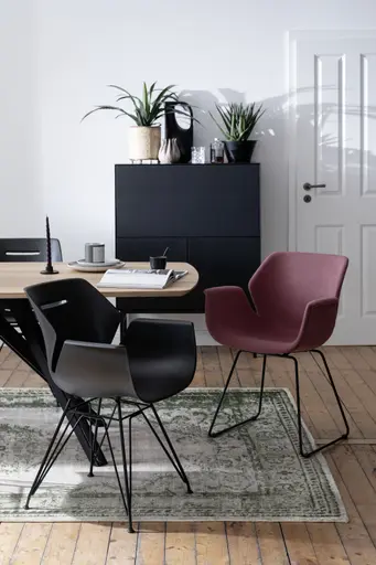 Armlehnstuhl Tooon - Kunststoffschale, Schwarz, Gestell Metall, Schwarz