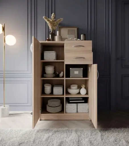 Kommode - B ca. 74 cm, Sonoma Eiche Nachbildung