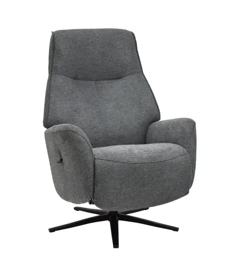 TV-Sessel MARCELAS - drehbar, Relaxfunktion, Kopfteilverstellung, Stoff, Grau