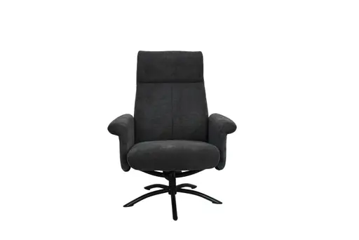 TV-Sessel MORTON mit Hocker - drehbar, Relaxfunktion, Stoff, Grau